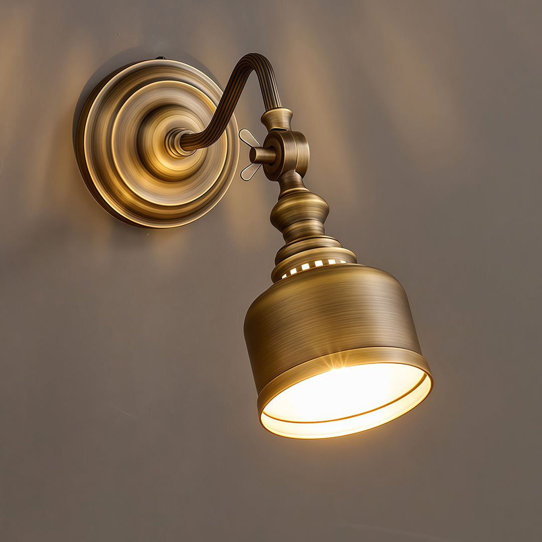 LED Wall Light Lamp American Retro Solid Brass Lamp 5