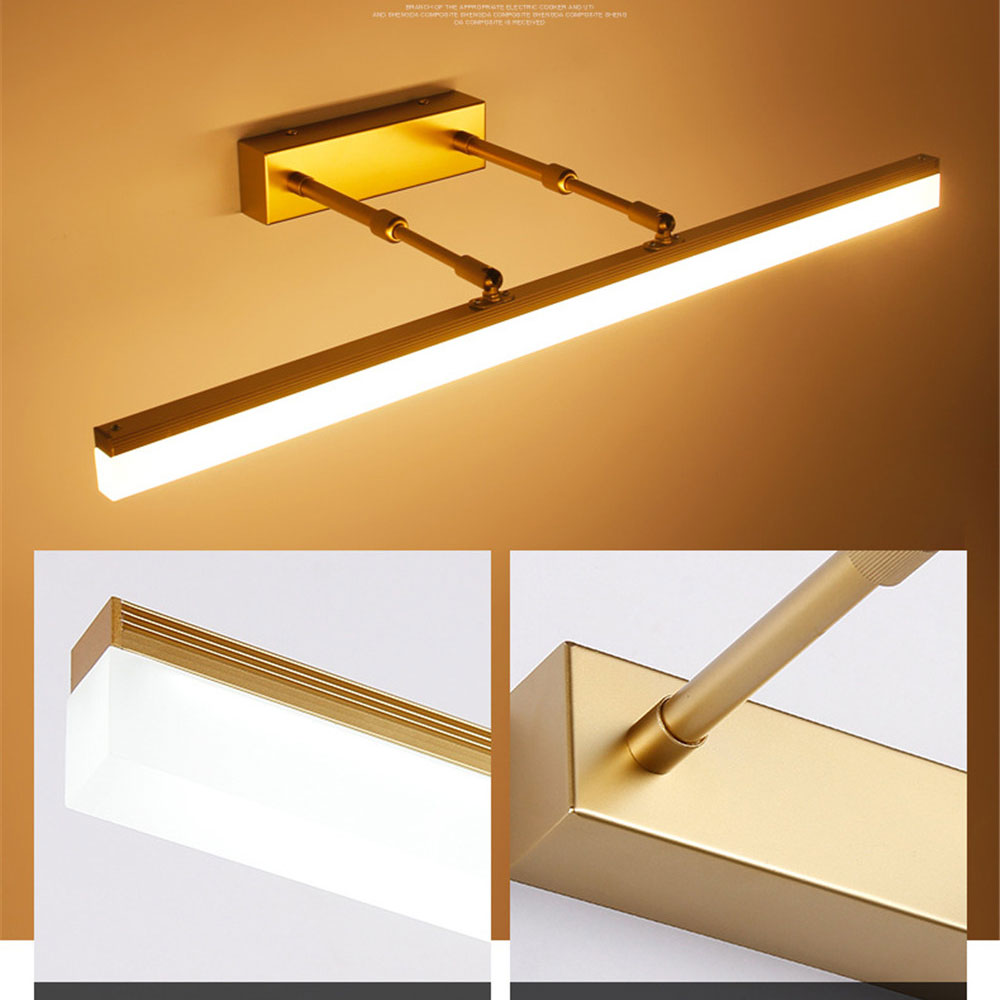 LuxRoyale Waterproof LED Bathroom Mirror Wall Light, Slim Modern Fixture