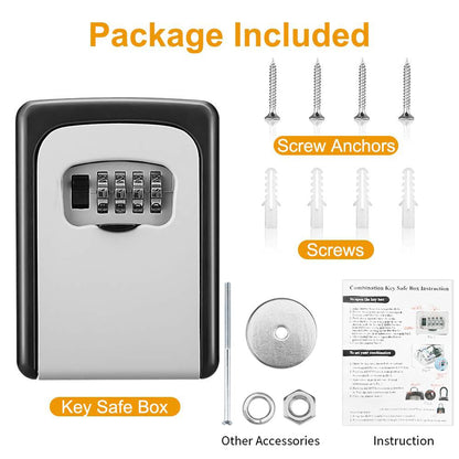 Luxora Lock Box For Keys - Secure 4-Digit Combination Safe