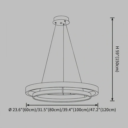 RoyaleGlow Modern Circular LED Pendant Light with Walnut finish For Farmhouse, Dining