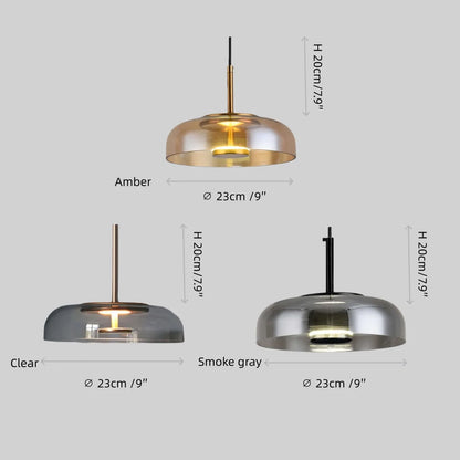 RoyaleGlow Modern Glass Pendant Light - Brass Finish Kitchen Island Hanging Fixture