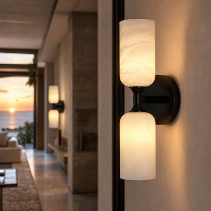Lambert Modern LED Alabaster Tube Sconce 1