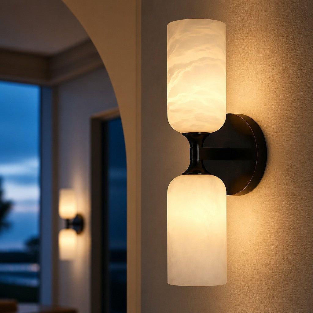 Lambert Modern LED Alabaster Tube Sconce 2