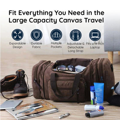 Luxora Large Capacity Canvas Travel Bag for All Essentials