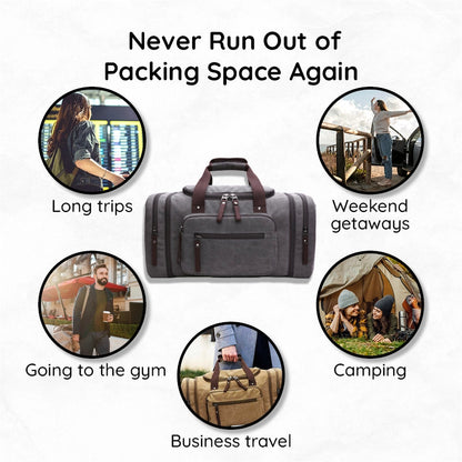 Luxora Large Capacity Canvas Travel Bag for All Essentials