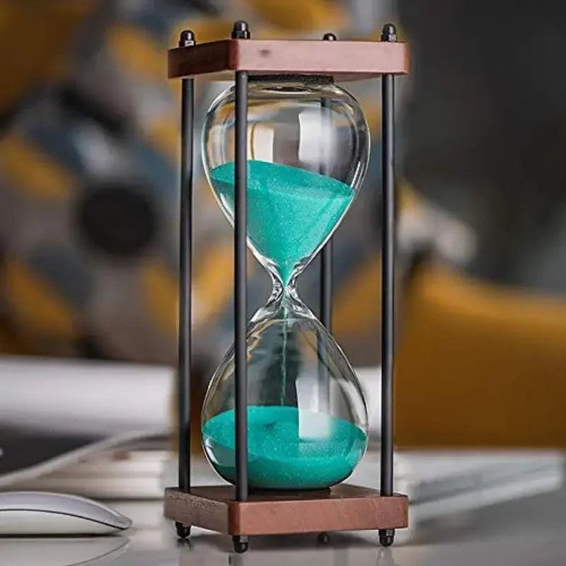 RoyaleGlow 60-Minute Sand Timer - Large Metal & Glass Hourglass for Desk Decor & Productivity-Royale Basic