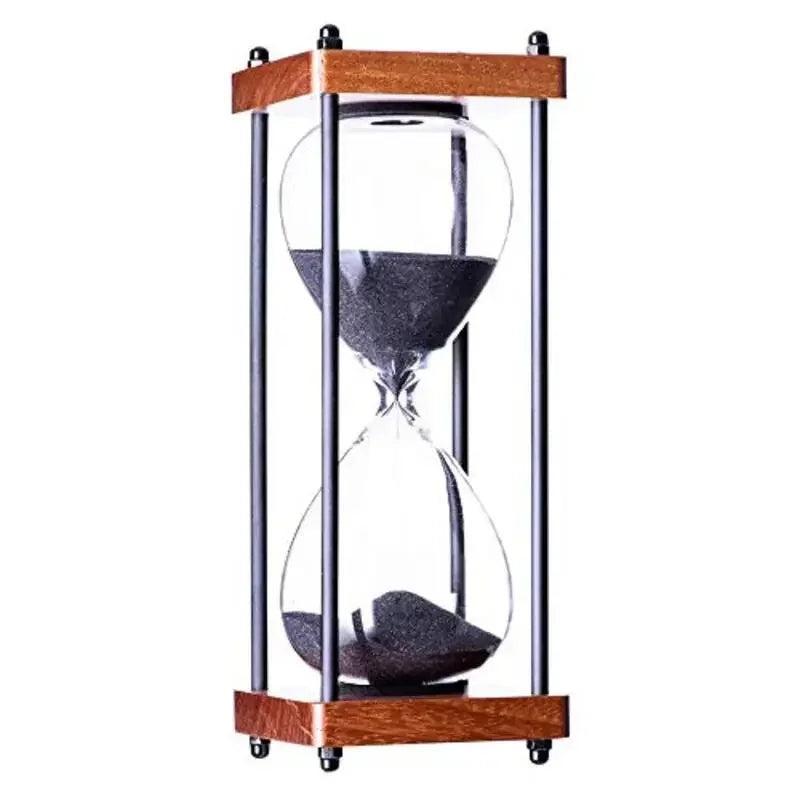RoyaleGlow 60-Minute Sand Timer - Large Metal & Glass Hourglass for Desk Decor & Productivity-Royale Basic