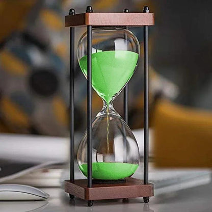 RoyaleGlow 60-Minute Sand Timer - Large Metal & Glass Hourglass for Desk Decor & Productivity-Royale Basic