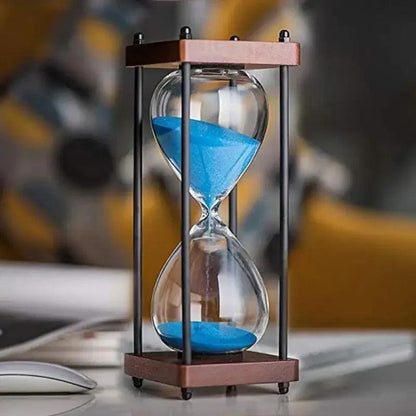 RoyaleGlow 60-Minute Sand Timer - Large Metal & Glass Hourglass for Desk Decor & Productivity-Royale Basic