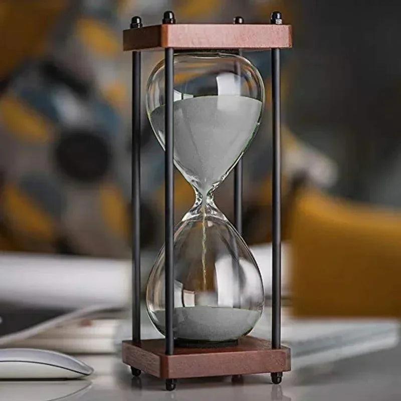 RoyaleGlow 60-Minute Sand Timer - Large Metal & Glass Hourglass for Desk Decor & Productivity-Royale Basic