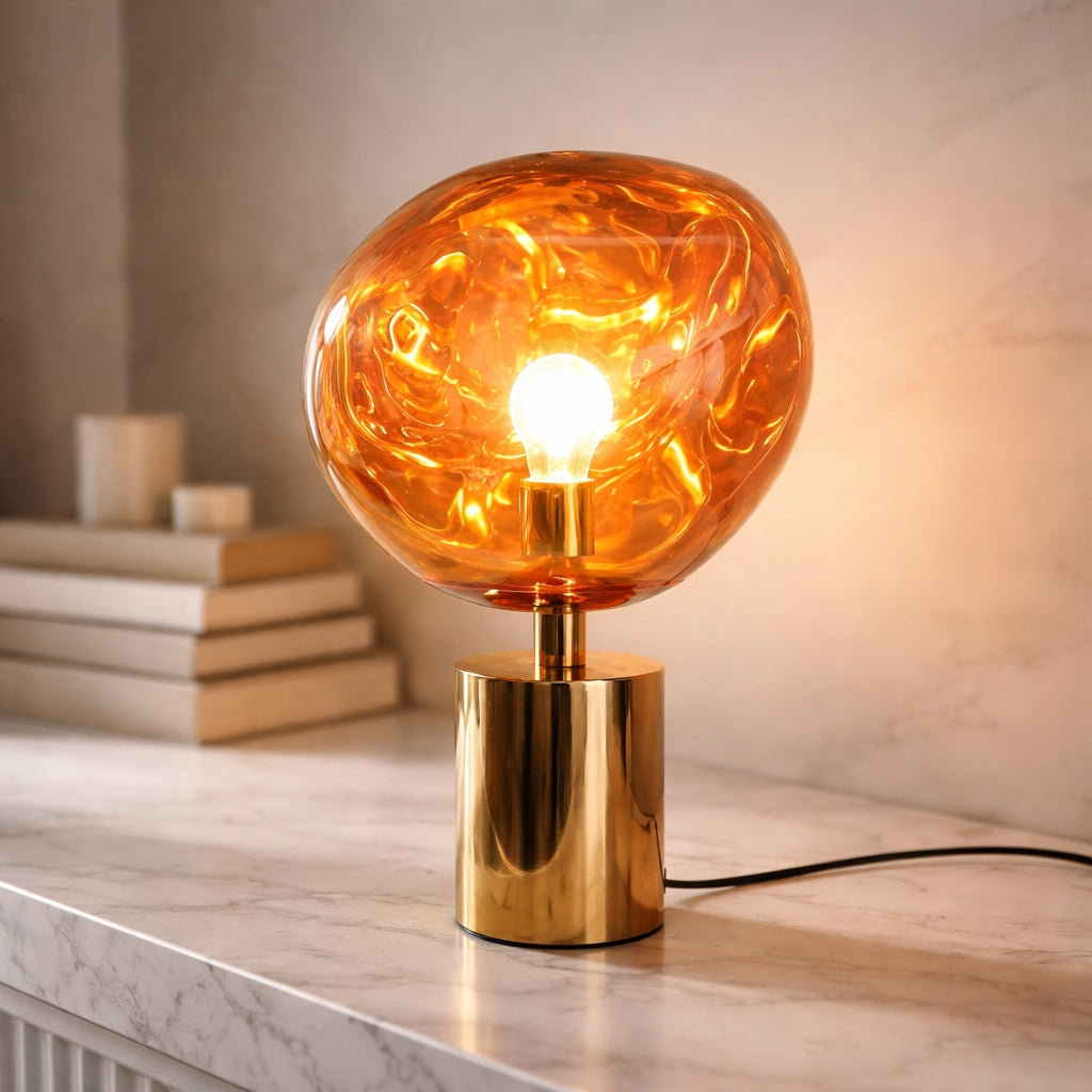 LavaGlow | Elegant Adjustable LED Table Lamp with Rose Gold Base 1
