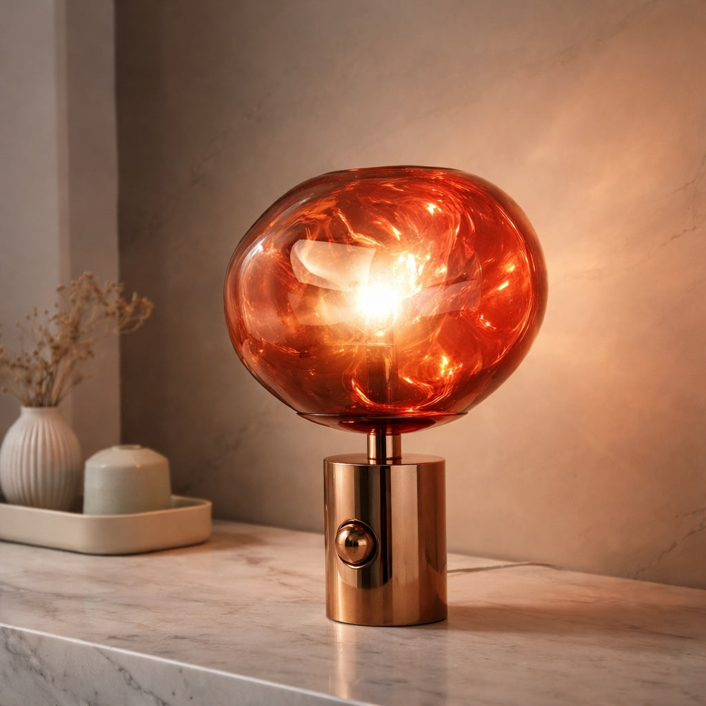 LavaGlow | Elegant Adjustable LED Table Lamp with Rose Gold Base 2