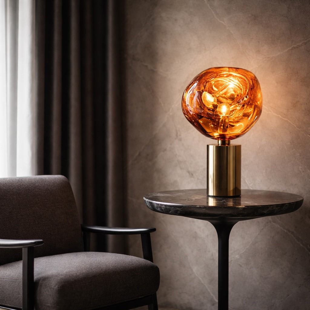 LavaGlow | Elegant Adjustable LED Table Lamp with Rose Gold Base 5