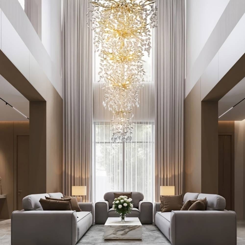 Laya Crystal Chandelier for High Ceiling 0