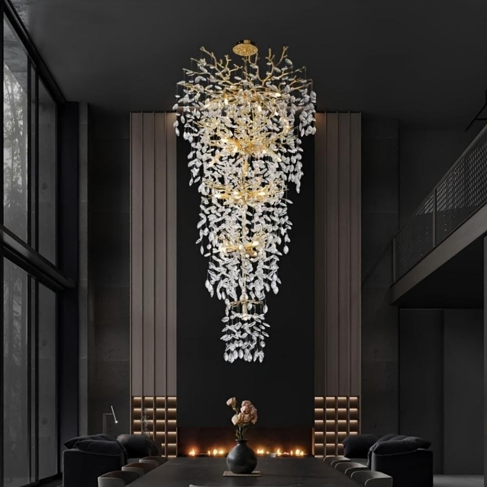 Laya Crystal Chandelier for High Ceiling 3