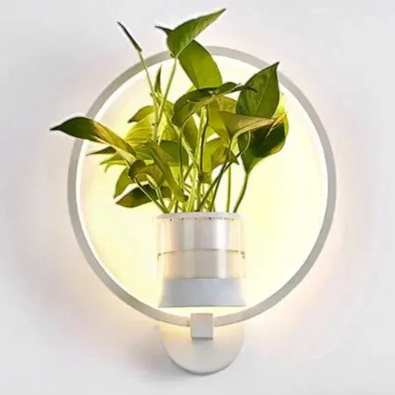 Lumora Plant Wall Lamp - Stylish Lighting with Natural Greenery - A White / Warm White (2700-3500K)