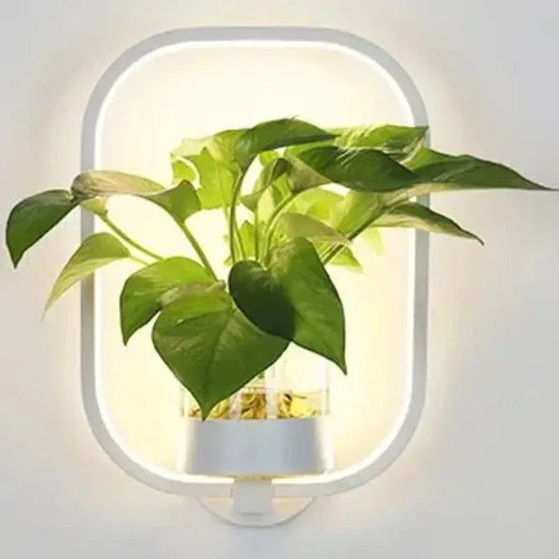 Lumora Plant Wall Lamp - Stylish Lighting with Natural Greenery - B White / Warm White (2700-3500K)