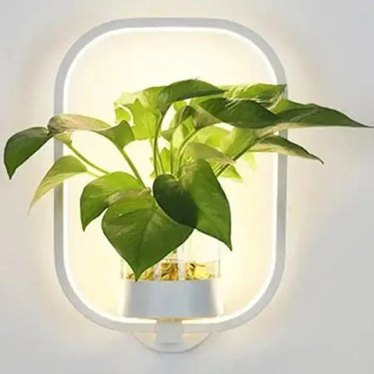 Lumora Plant Wall Lamp - Stylish Lighting with Natural Greenery - B White / Warm White (2700-3500K)
