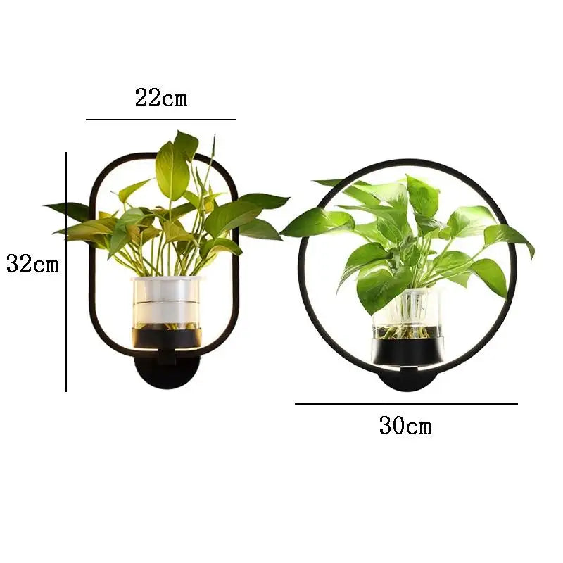 Lumora Plant Wall Lamp - Stylish Lighting with Natural Greenery - A White / Warm White (2700-3500K)