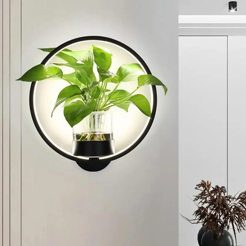 Lumora Plant Wall Lamp - Stylish Lighting with Natural Greenery - A White / Warm White (2700-3500K)