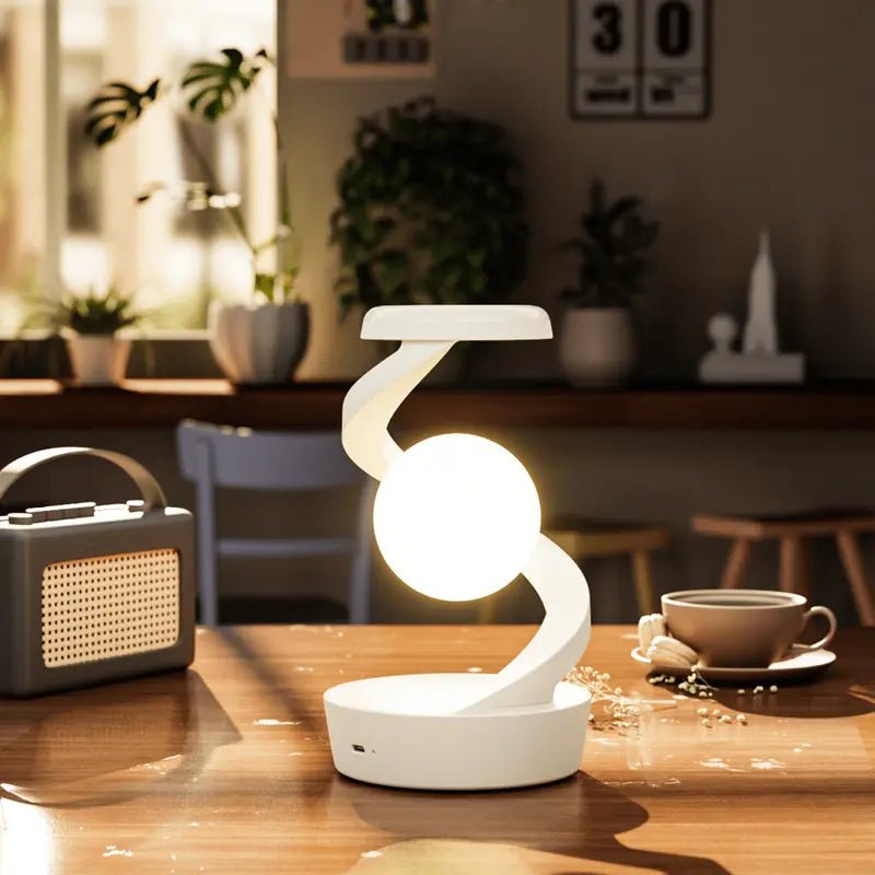 LuxRoyale Levitating Moon Lamp With Gesture Control And Wireless Charging RGB