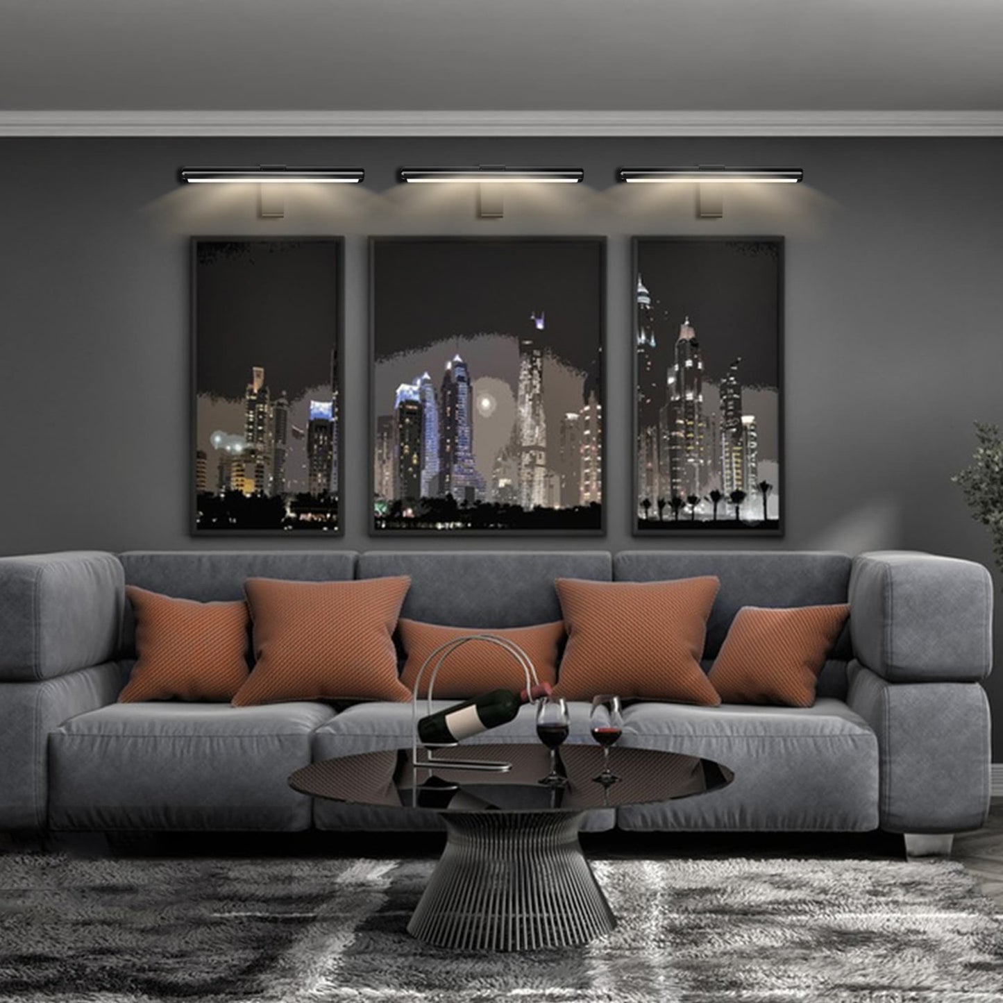 Wireless LED Rechargeable Picture Light with Remote Control - Perfect for Art and Photos - Black