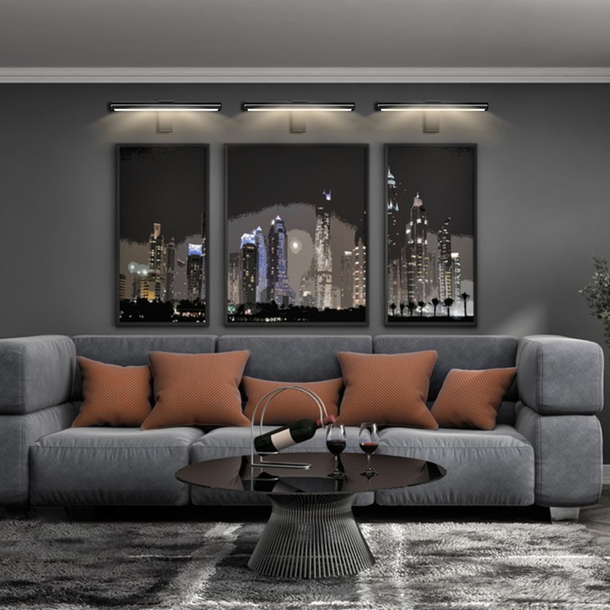 Wireless LED Rechargeable Picture Light with Remote Control - Perfect for Art and Photos - Black