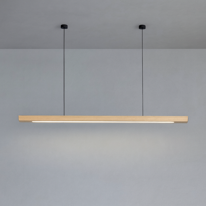 Linear Wood Pendant Light LED | Kitchen Island Bar