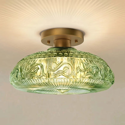 Linnea Modern Engraved Glass Ceiling Light 0