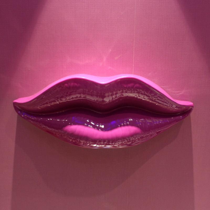 RoyaleGlow Pop Art Lips Wall Sculpture - Modern Glam Room Decor Statement Piece-Royale Basic