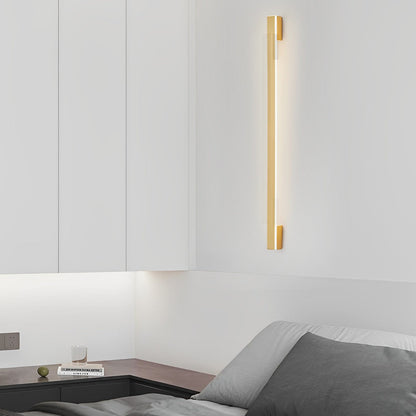 Long Strip Minimalist Three Step Dimming LED Copper Modern Wall Lamp 0