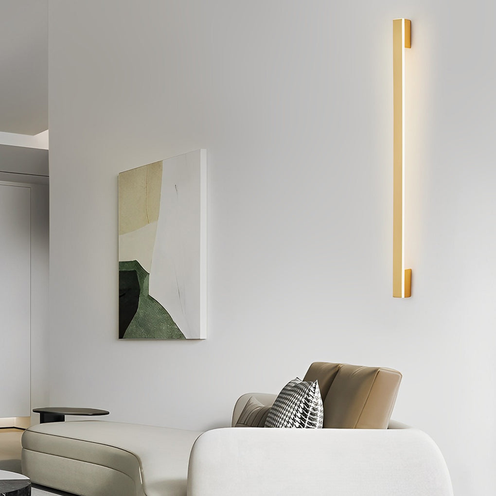 Long Strip Minimalist Three Step Dimming LED Copper Modern Wall Lamp 3