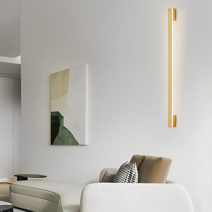 Long Strip Minimalist Three Step Dimming LED Copper Modern Wall Lamp 3
