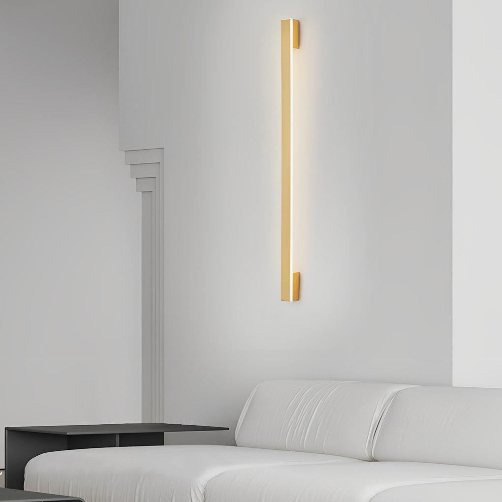 Long Strip Minimalist Three Step Dimming LED Copper Modern Wall Lamp 5