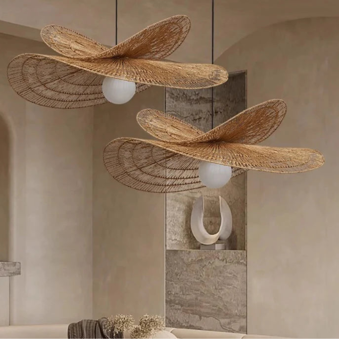 Lotus Double Rattan Pendant Lamp 4