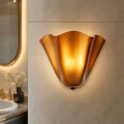 Royallure Retro Stained Glass Wall Sconce with Warm LED Light for Elegant Home Decor