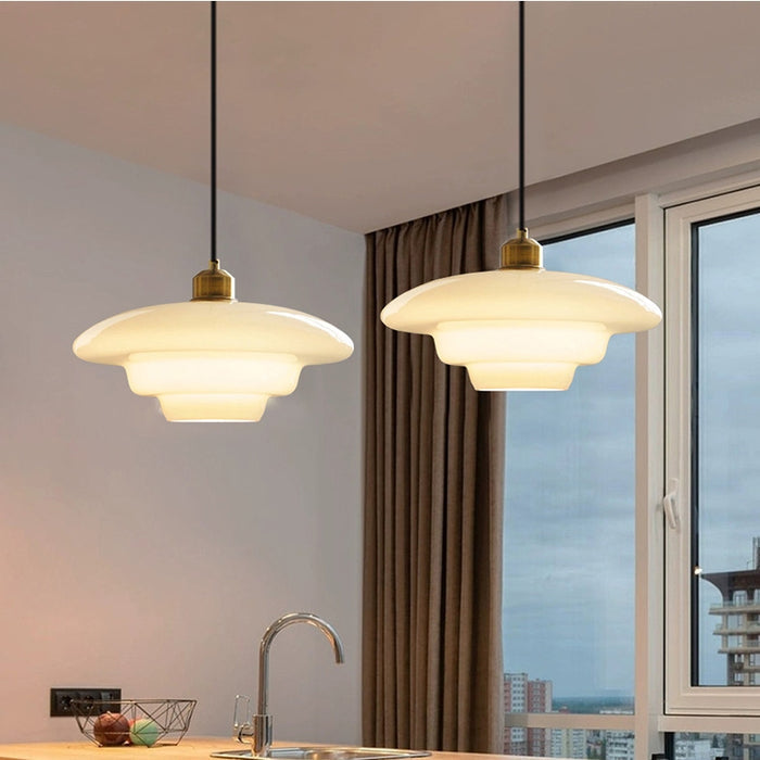 LumaBella - Modern Glass and Brass Pendant Lamp 0