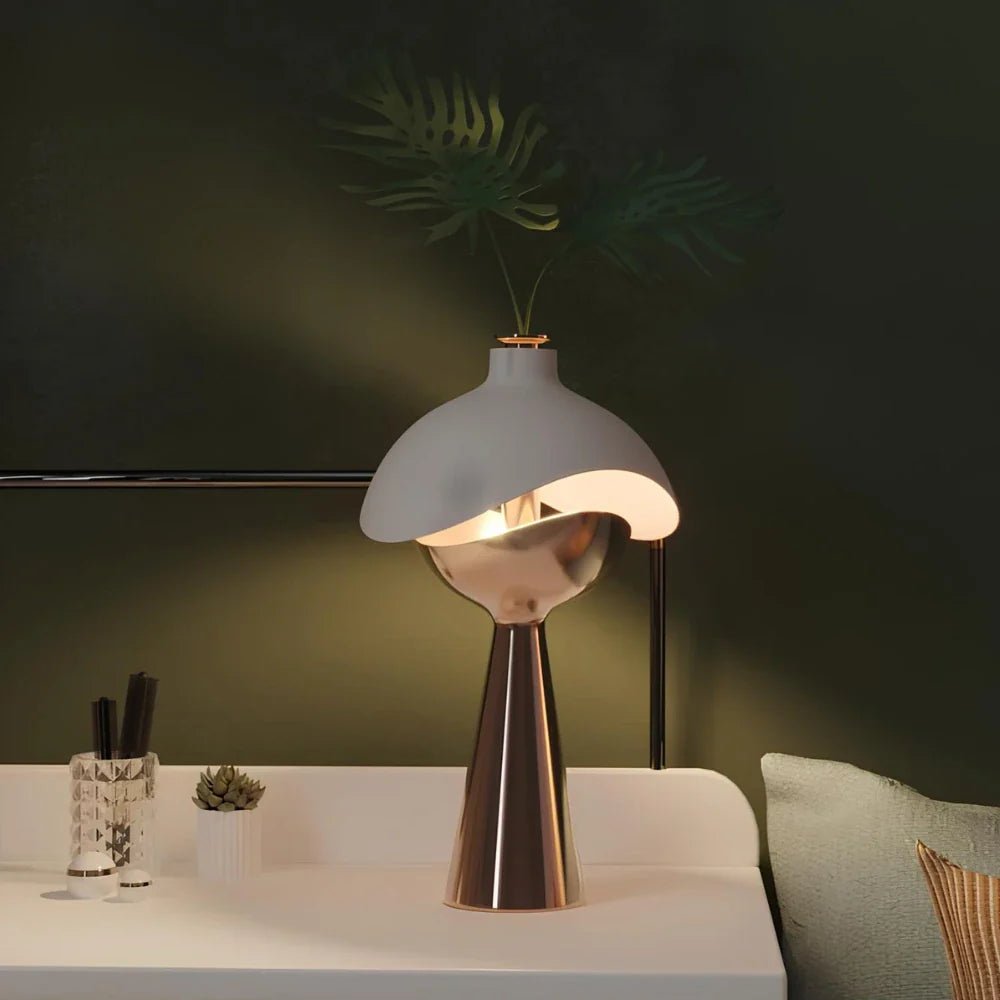 LuxRoyale Sculpted Dome Table Lamp With Warm Diffused Light