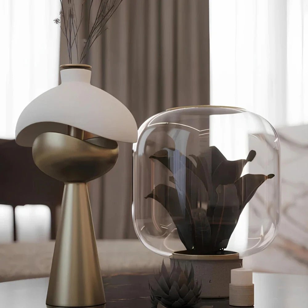 LuxRoyale Sculpted Dome Table Lamp With Warm Diffused Light