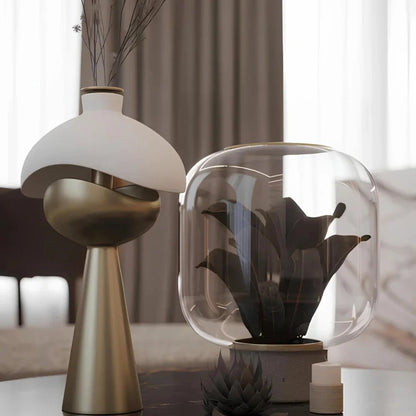 LuxRoyale Sculpted Dome Table Lamp With Warm Diffused Light