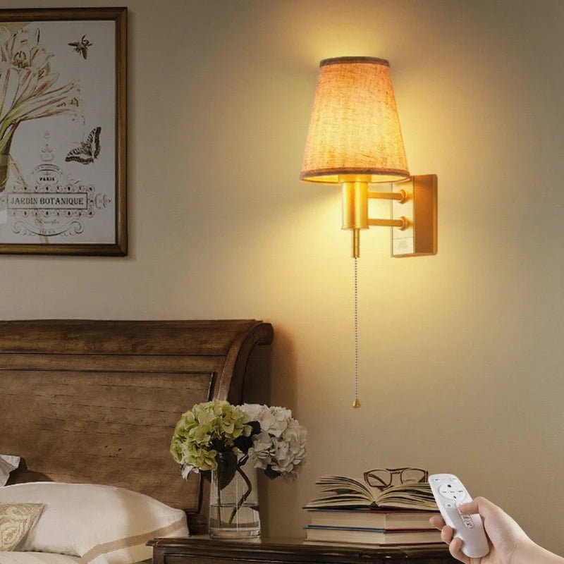 LuxRoyale Wall Lamp With Fabric Shade And Metal Base Modern Glow
