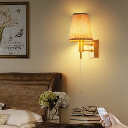 LuxRoyale Wall Lamp With Fabric Shade And Metal Base Modern Glow