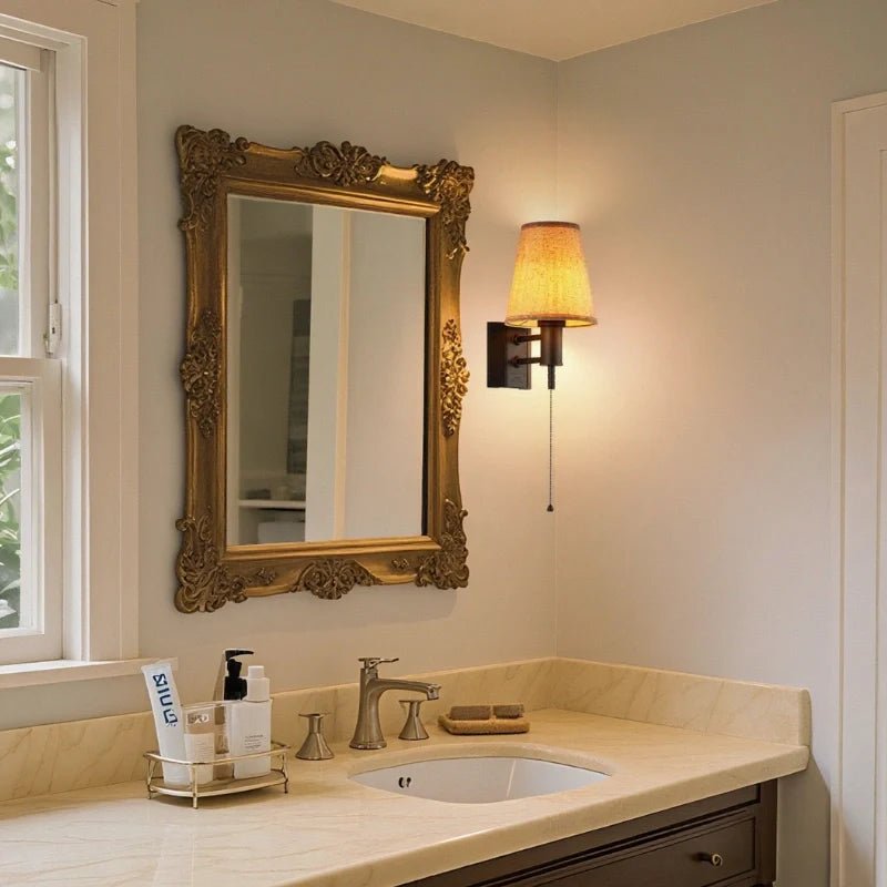 LuxRoyale Wall Lamp With Fabric Shade And Metal Base Modern Glow