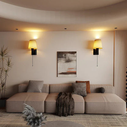 LuxRoyale Wall Lamp With Fabric Shade And Metal Base Modern Glow