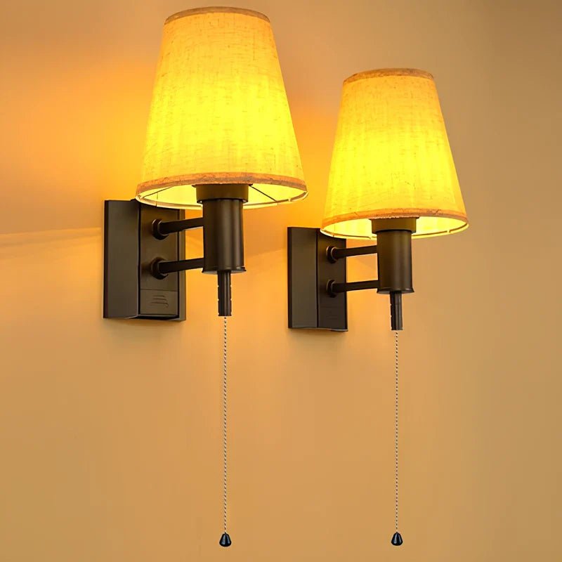 LuxRoyale Wall Lamp With Fabric Shade And Metal Base Modern Glow