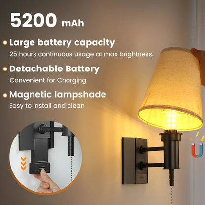 LuxRoyale Wall Lamp With Fabric Shade And Metal Base Modern Glow