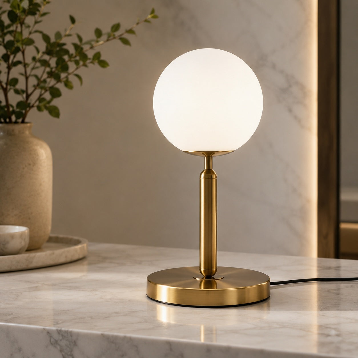 Luminara | Stylish Glass Ball LED Table Lamp for Bedroom or Desk 1