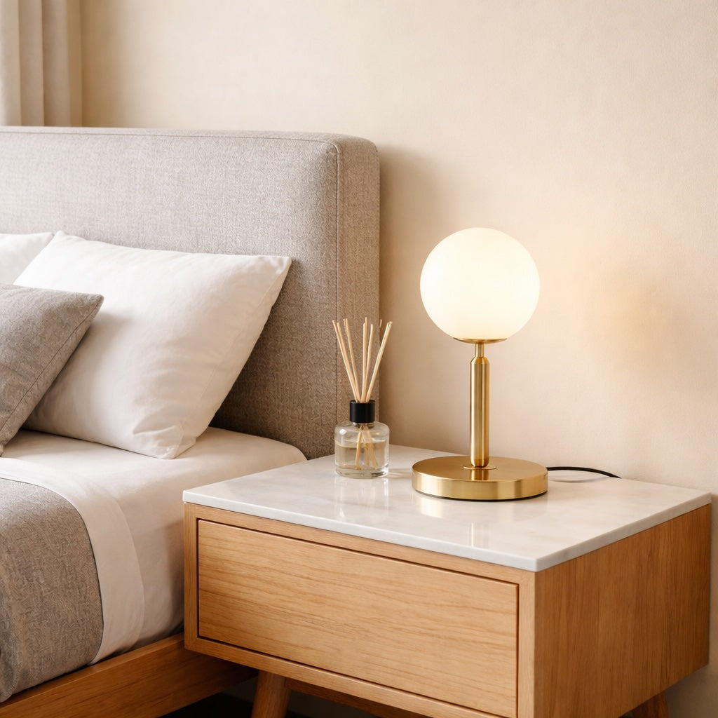 Luminara | Stylish Glass Ball LED Table Lamp for Bedroom or Desk 2