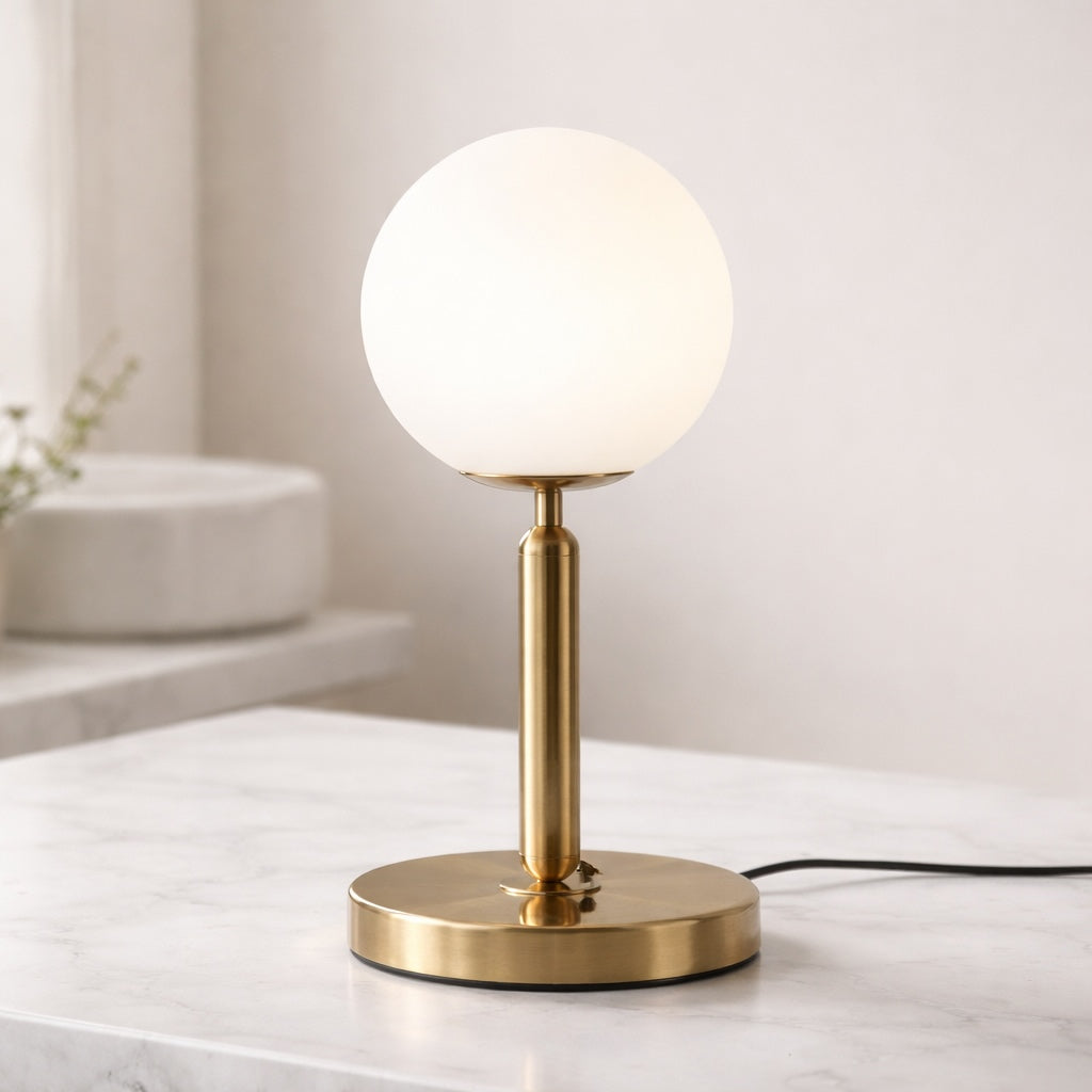 Luminara | Stylish Glass Ball LED Table Lamp for Bedroom or Desk 6