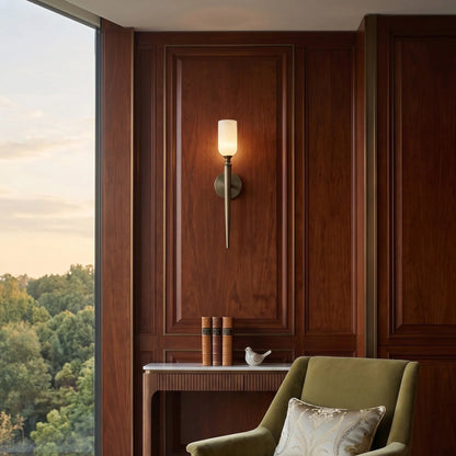 Royelux Natural Alabaster Wall Sconce - Modern Brass Lighting for Elegant Interiors